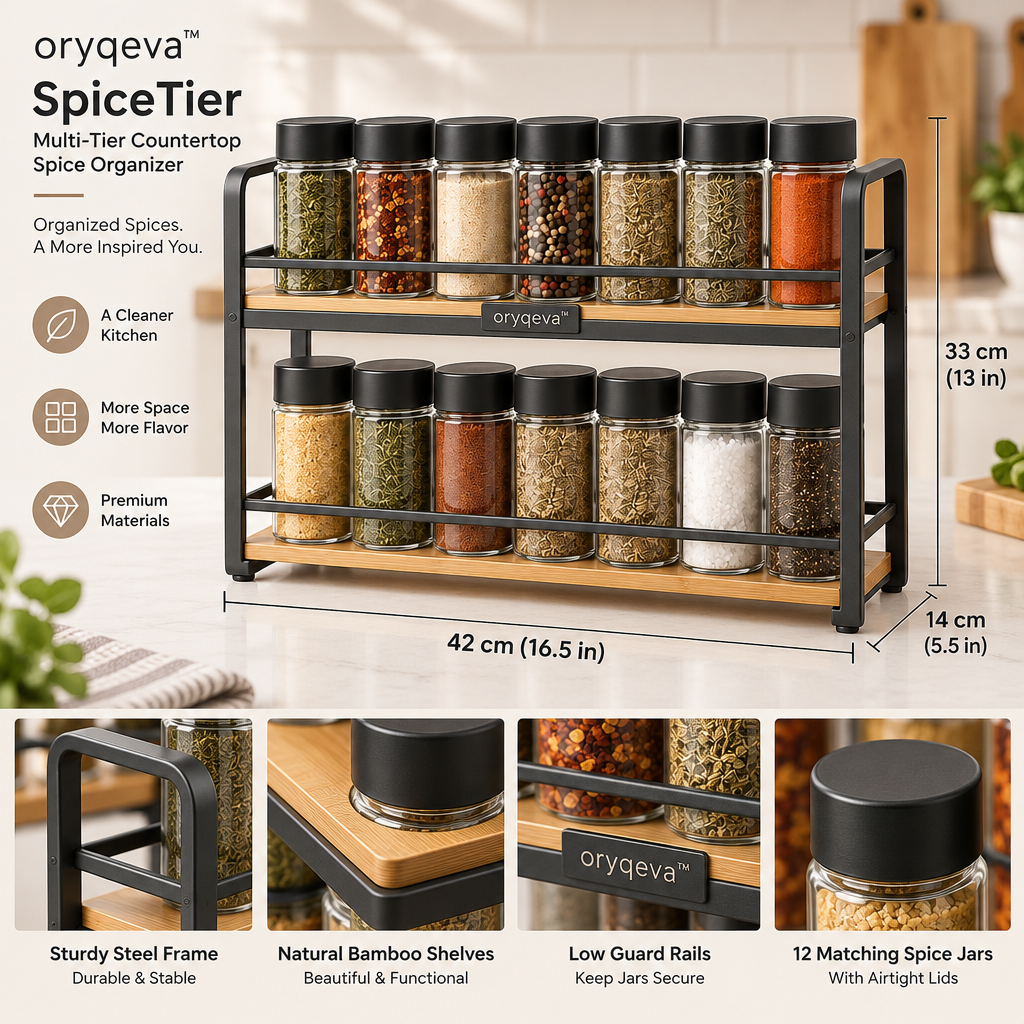 oryqeva™ SpiceTier Multi-Tier Countertop Spice Organizer image 6