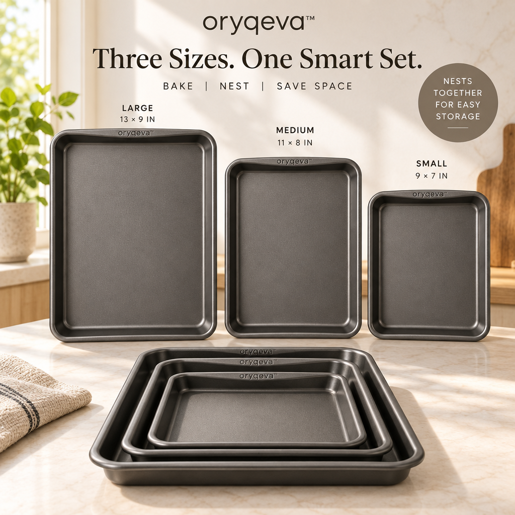 oryqeva™ BakeNest Multi-Size Baking Sheet Set image 4