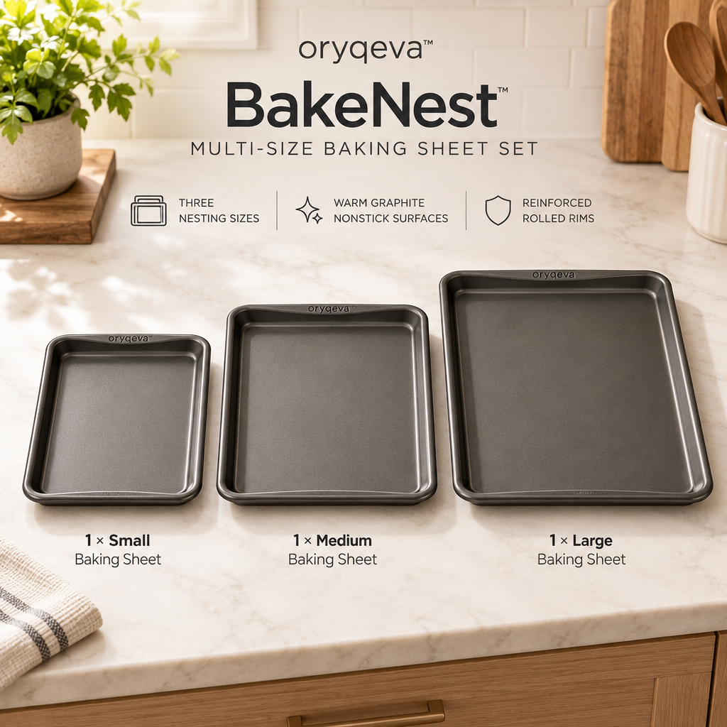 oryqeva™ BakeNest Multi-Size Baking Sheet Set image 5
