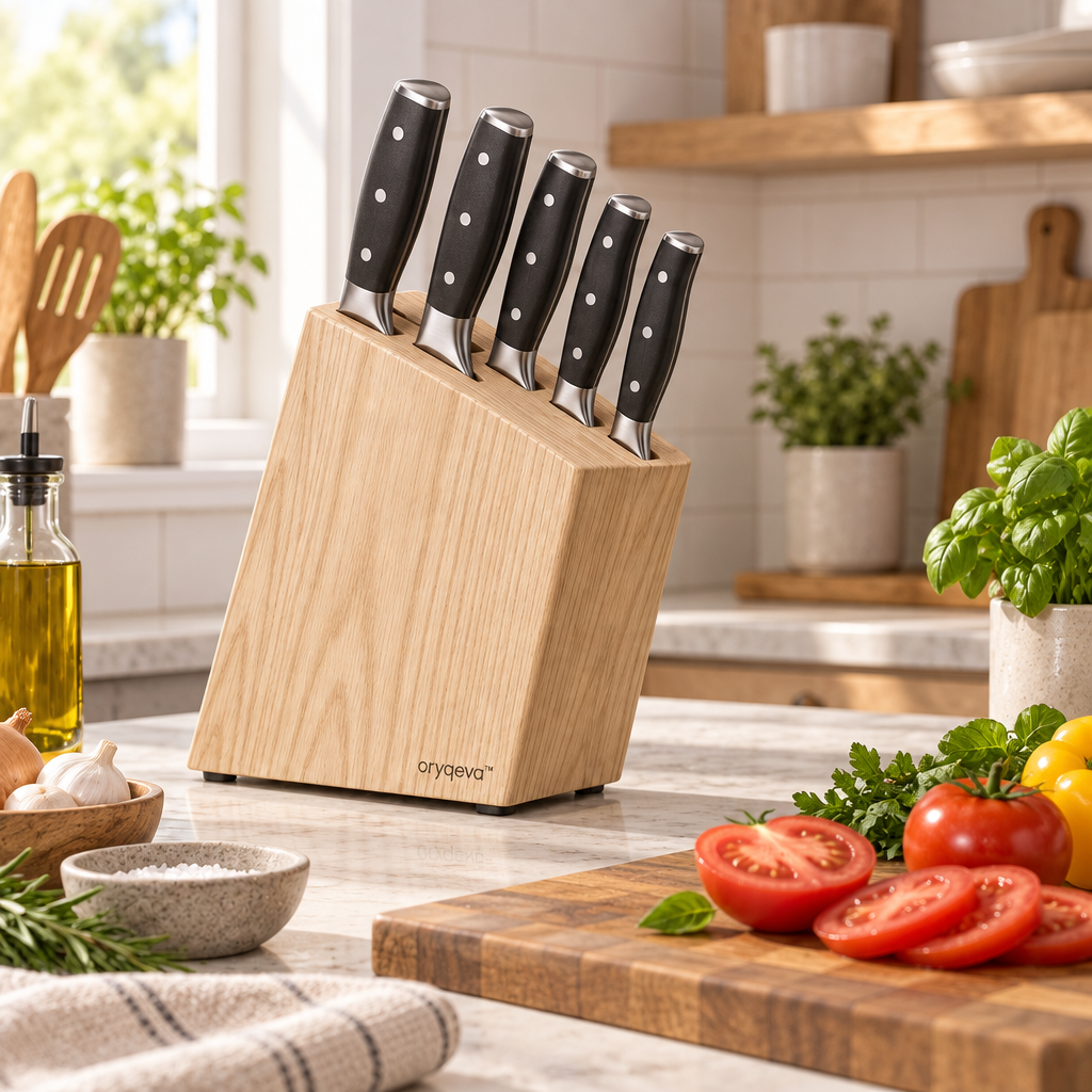 oryqeva™ BlockSix Six-Piece Knife Storage Set product view