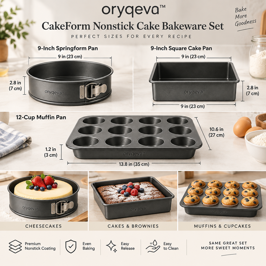 oryqeva™ CakeForm Nonstick Cake Bakeware Set image 6