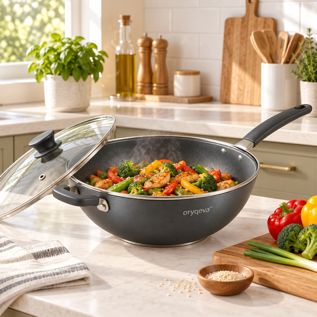 oryqeva™ DeepWok Deep Multipurpose Wok with Lid product view