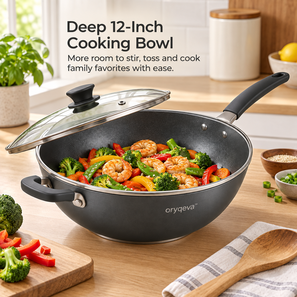 oryqeva™ DeepWok Deep Multipurpose Wok with Lid image 3