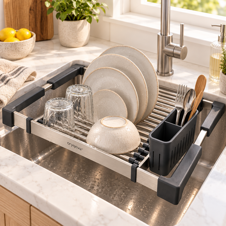 oryqeva™ ExtendDrain Expandable Over-Sink Drying Rack product view