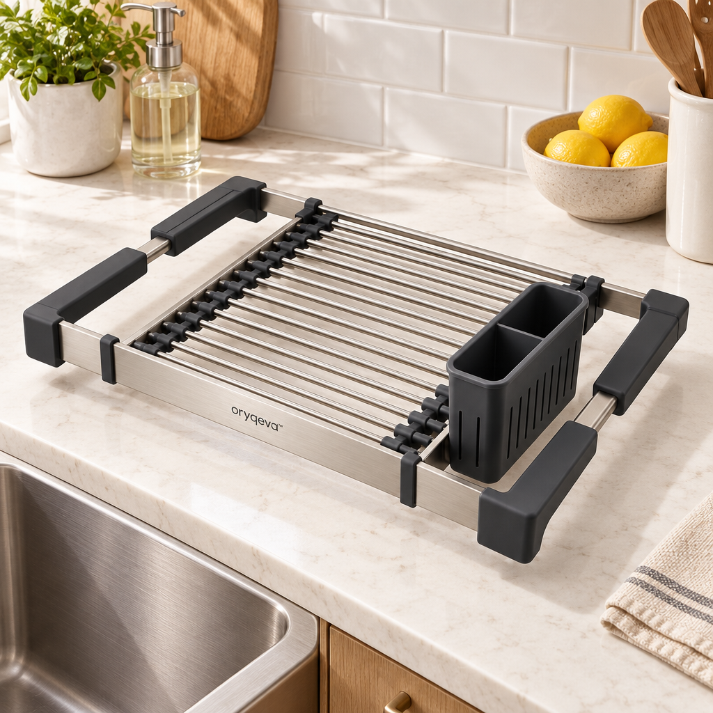 oryqeva™ ExtendDrain Expandable Over-Sink Drying Rack image 2