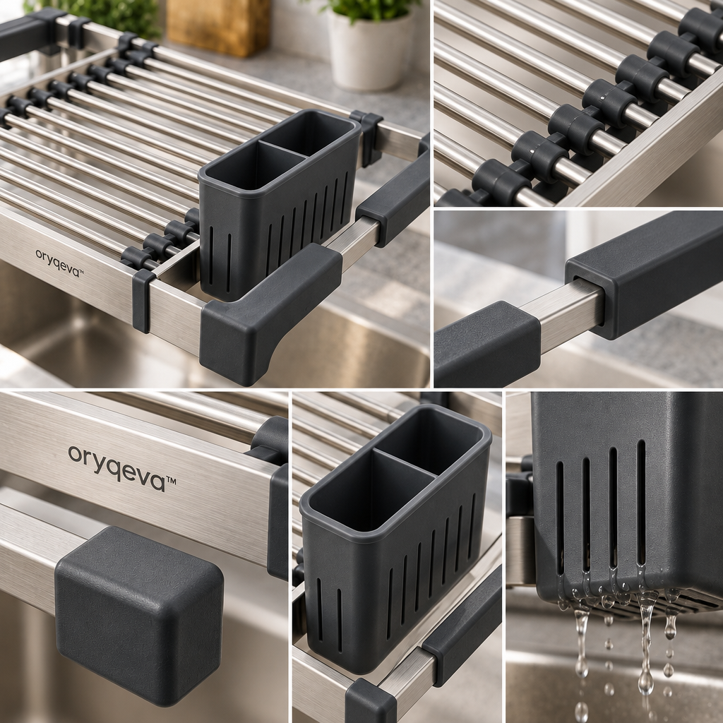 oryqeva™ ExtendDrain Expandable Over-Sink Drying Rack image 4