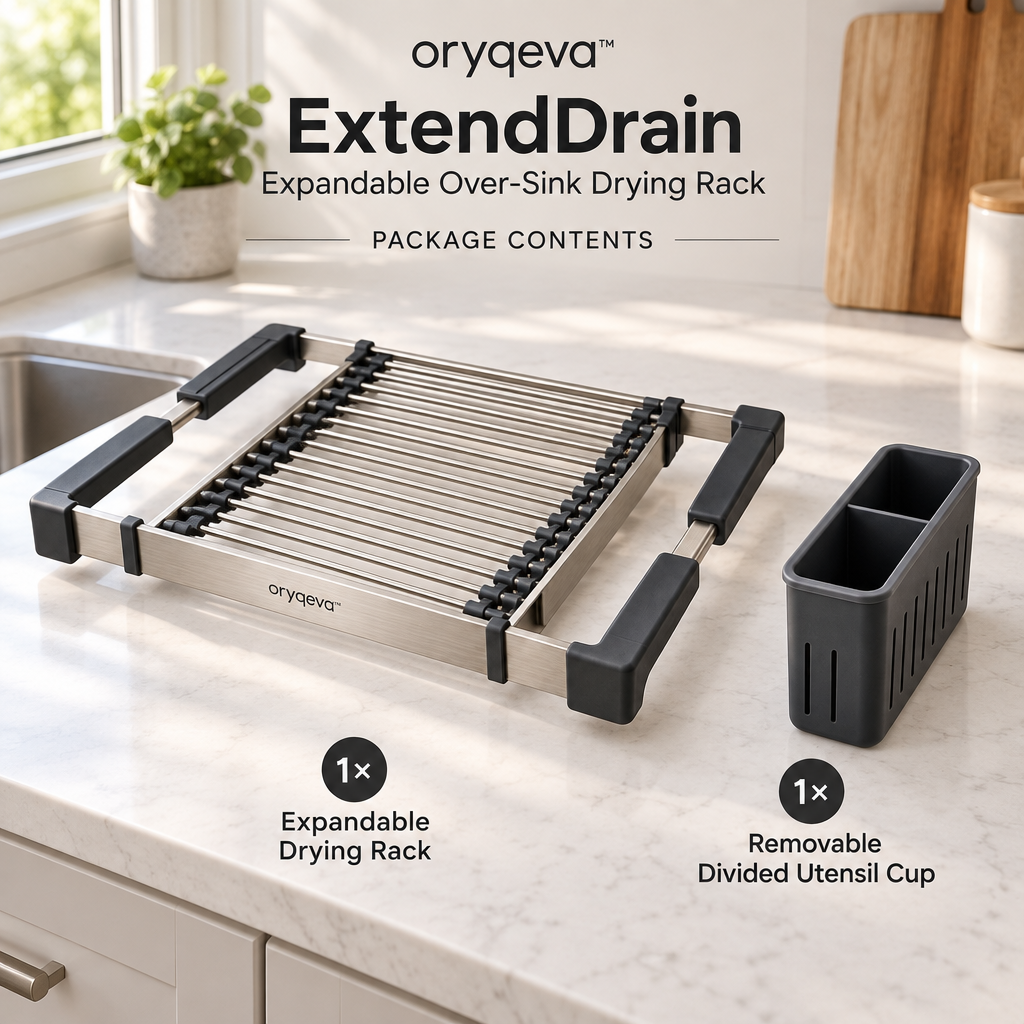 oryqeva™ ExtendDrain Expandable Over-Sink Drying Rack image 5