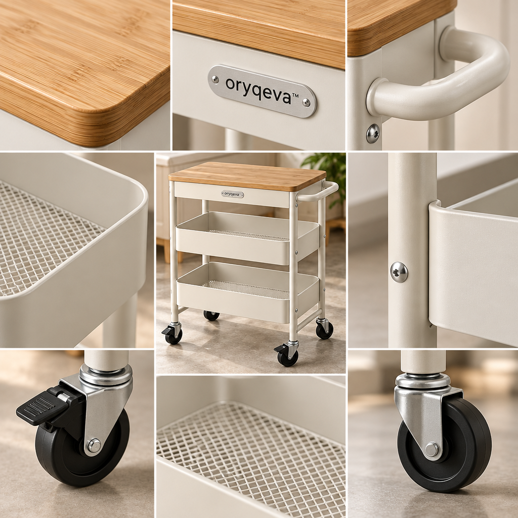 oryqeva™ RollingPantry Multi-Tier Mobile Kitchen Cart image 4