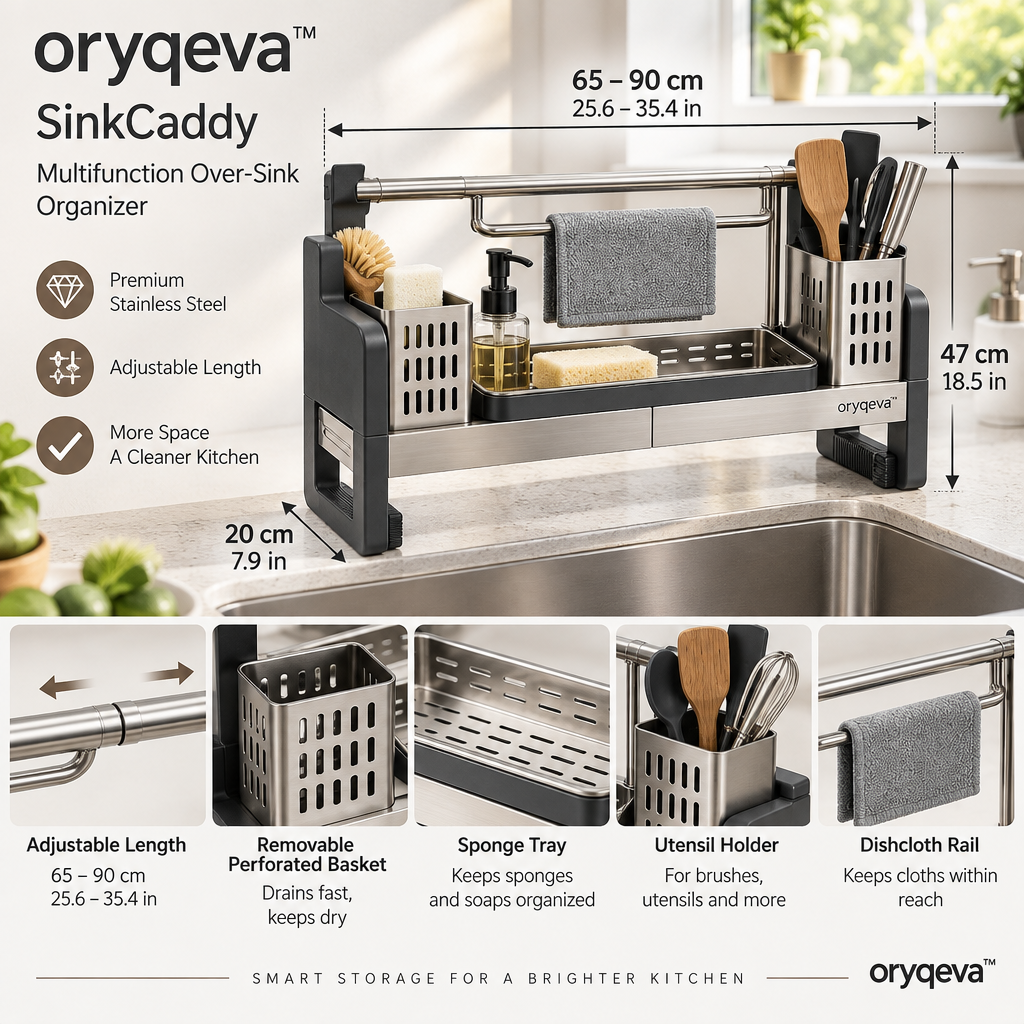 oryqeva™ SinkCaddy Multifunction Over-Sink Organizer image 6