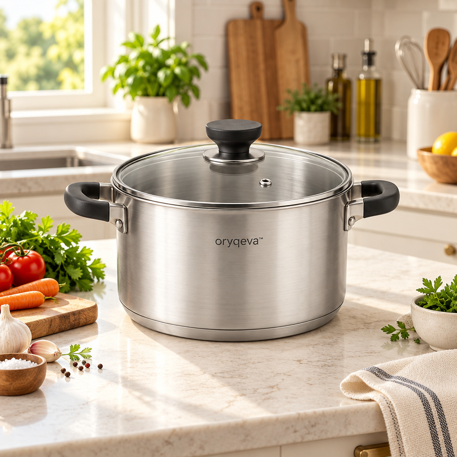 oryqeva™ StockPot Double-Handle Stockpot with Lid product view