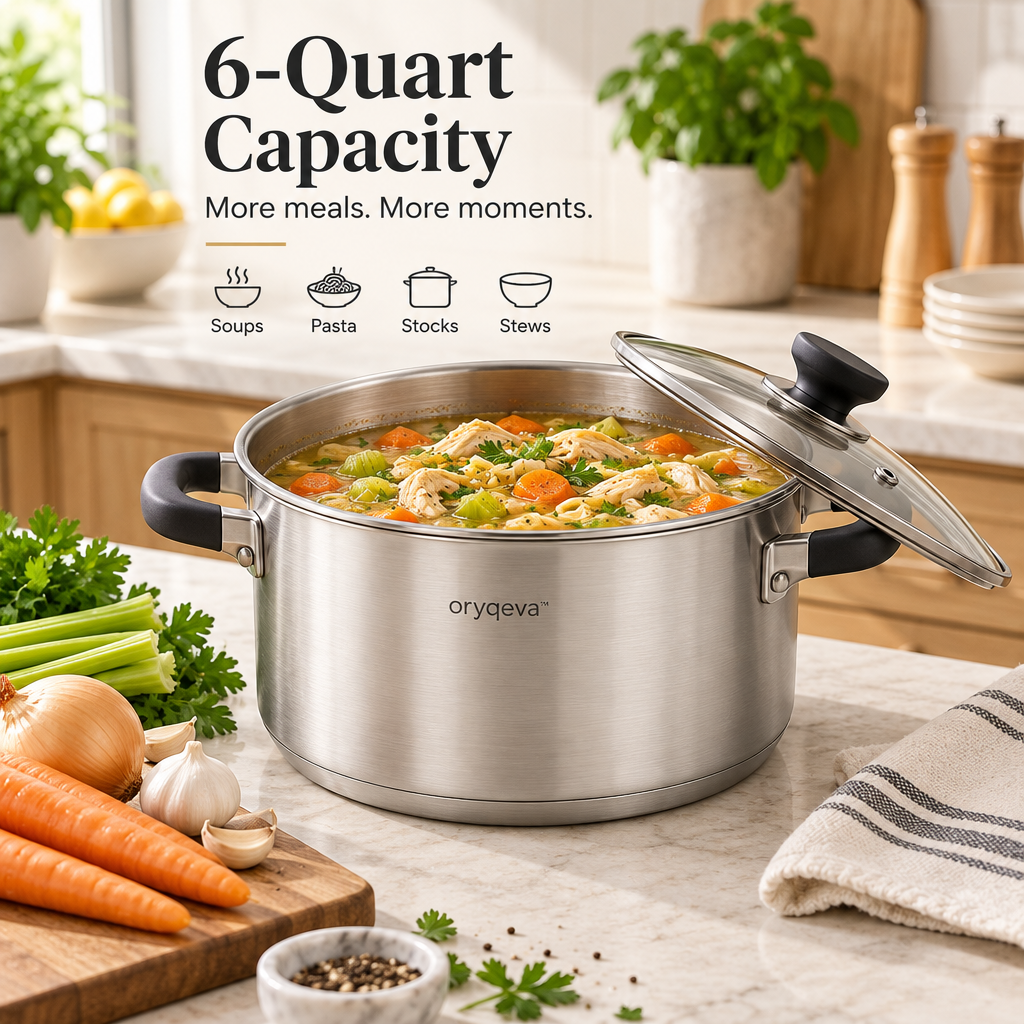 oryqeva™ StockPot Double-Handle Stockpot with Lid image 3