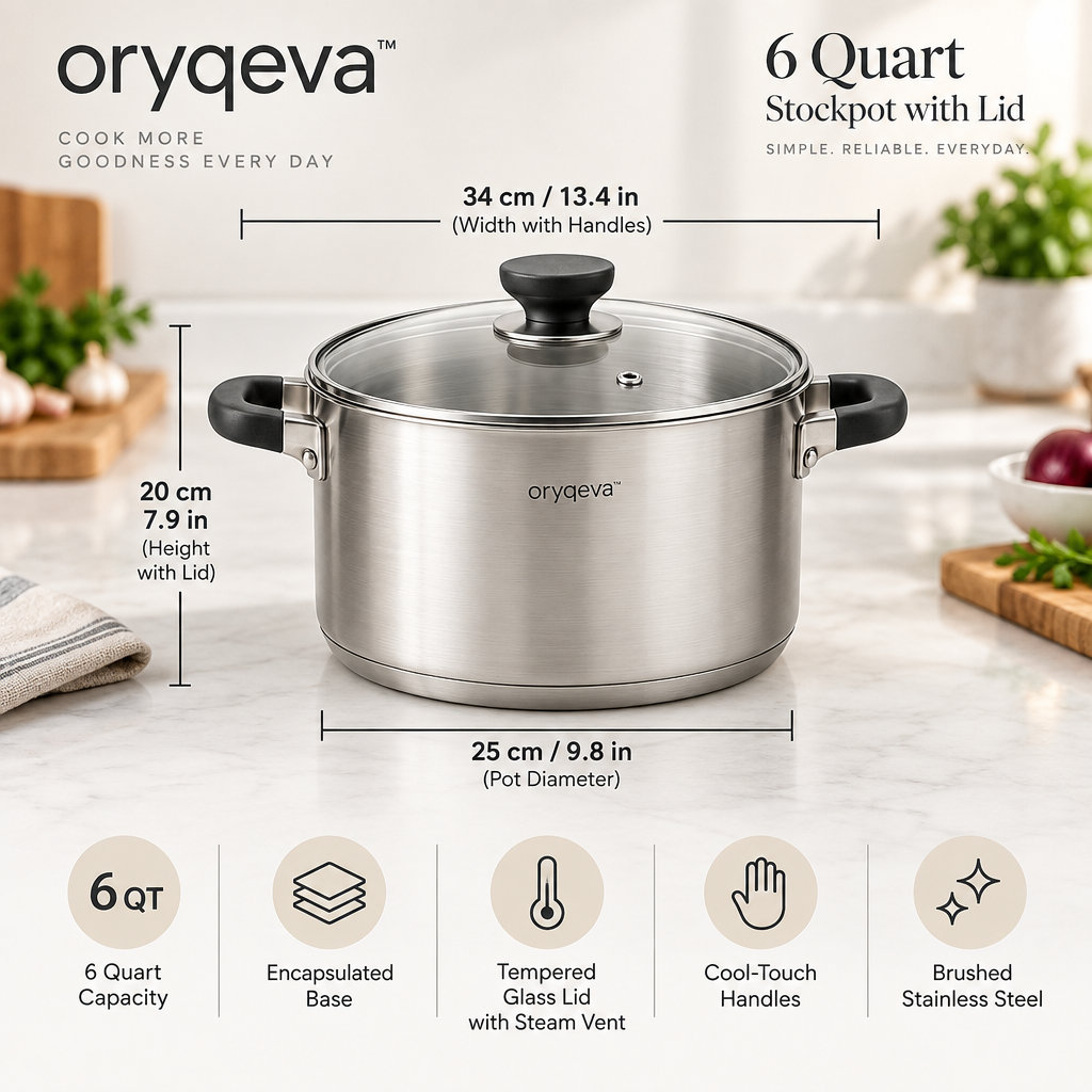 oryqeva™ StockPot Double-Handle Stockpot with Lid image 6