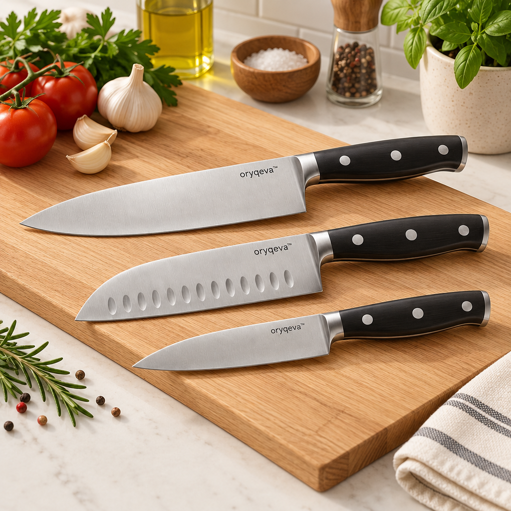 oryqeva™ TrioSlice Three-Piece Kitchen Knife Set image 2
