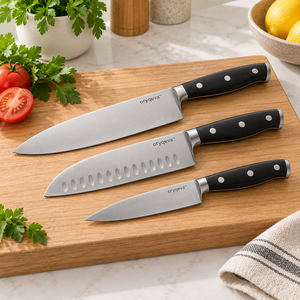 oryqeva™ TrioSlice Three-Piece Kitchen Knife Set image 5
